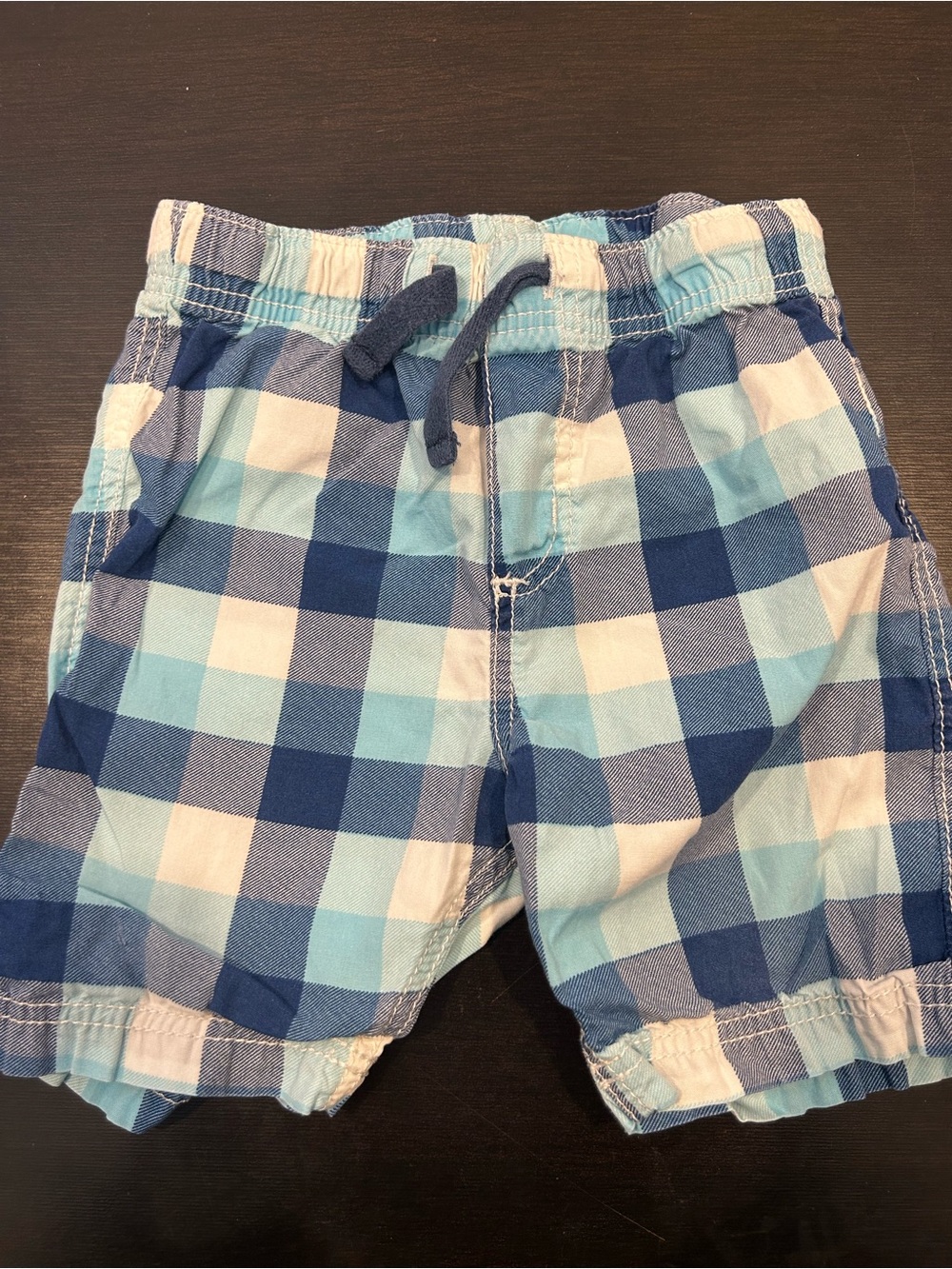 ☀️ 3/$15 H&M Boys Plaid Cotton Shorts White Blue